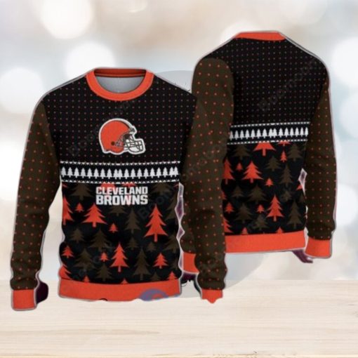 Cleveland Browns Pine Trees Ugly Christmas Sweater