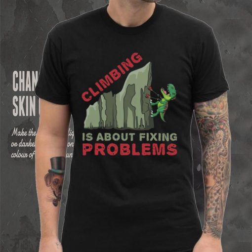 Climbing T Rex T Shirt Gift Climber Bolder Boulder