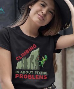Climbing T Rex T Shirt Gift Climber Bolder Boulder