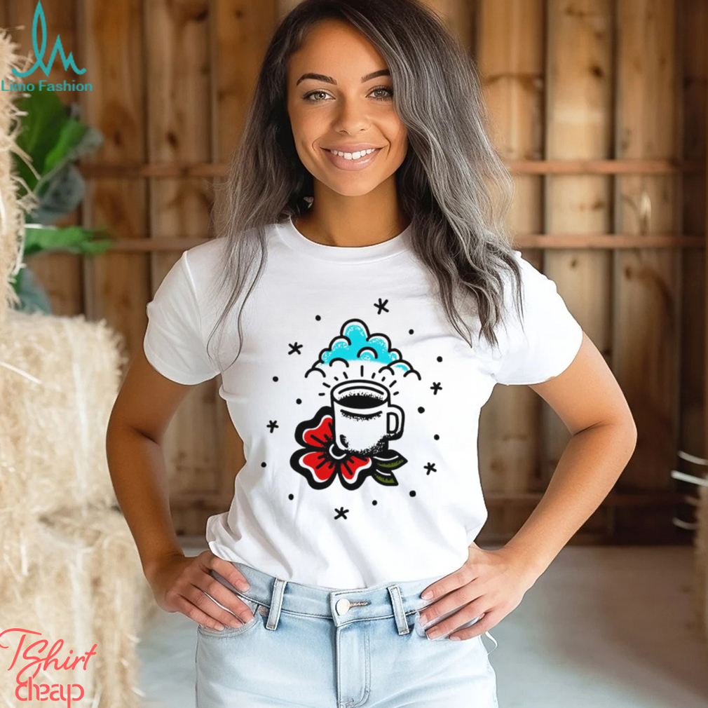 Coffee 4 life with flower and blue cloud shirt Coffee 4 life with flower and blue cloud shirt