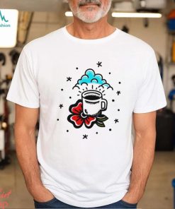 Coffee 4 life with flower and blue cloud shirt