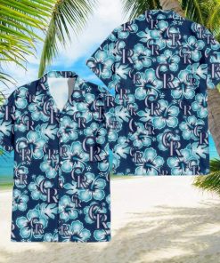 Colorado Rockies Green Leaf Pattern Tropical Hawaiian Shirt For