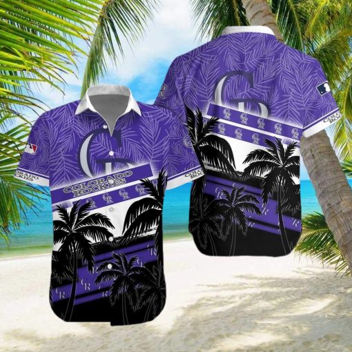 Colorado Rockies MLB Logo Hawaiian Shirt And Short Set Men Women hwaiian shirt