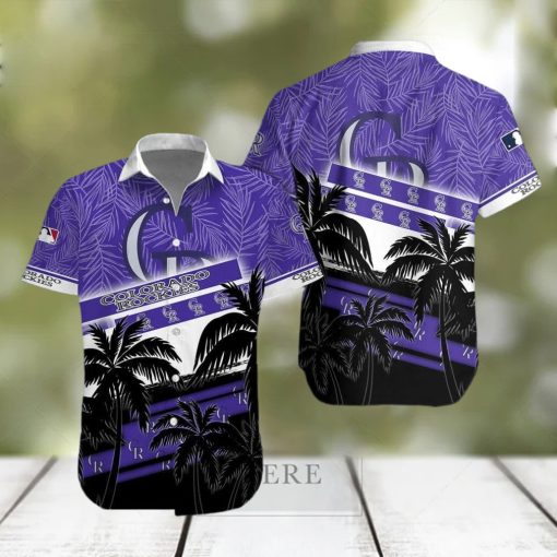 Colorado Rockies MLB Logo Hawaiian Shirt And Short Set Men Women hwaiian shirt