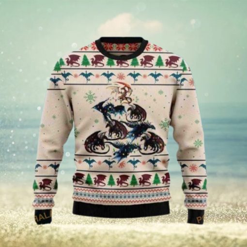 Colorful Dragon Make A Christmas Funny Ugly Sweater 3D, Funny Xmas Gifts