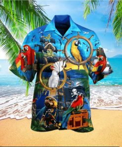 Colorful Parrot Pirates Hawaiian Unisex Aloha Shirts