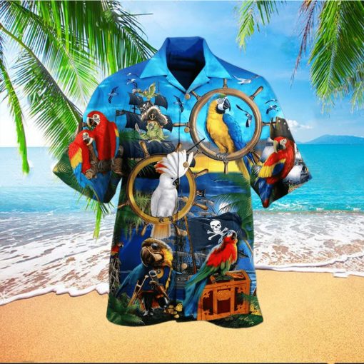 Colorful Parrot Pirates Hawaiian Unisex Aloha Shirts