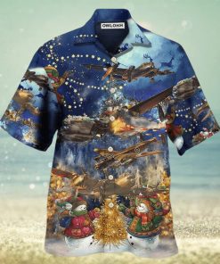 Combat Aircraft Merry Christmas Night Hawaiian Shirt