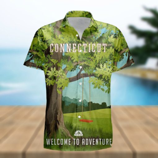 Connecticut Retro Style Travel Summer 3D Hawaiian Shirt