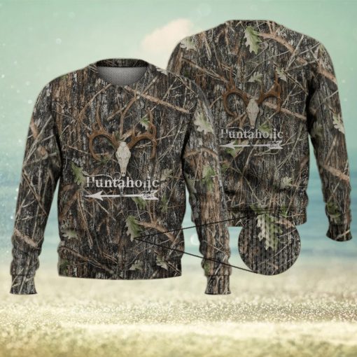 Cool Huntaholic Deer Hunting 3D All Over Printed Shirts 3D Ugly Sweater Christmas Gift Sweater