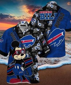 Cool Mickey Mouse Buffalo Bills Hawaiian Shirt Gift For Disney Lovers