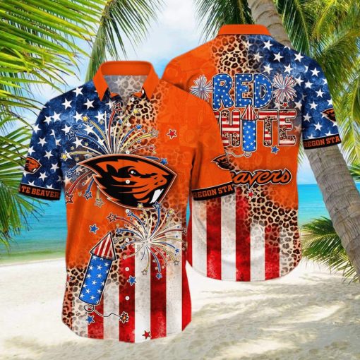 Cool NCAA Oregon State Beavers Hawaiian Shirt Independence Day Gift For Friends