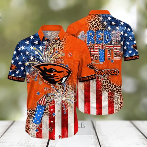 Cool NCAA Oregon State Beavers Hawaiian Shirt Independence Day Gift For Friends