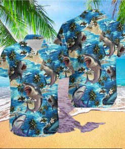 Cool Shark Summer Vibe Tropical Hawaiian Aloha Shirts