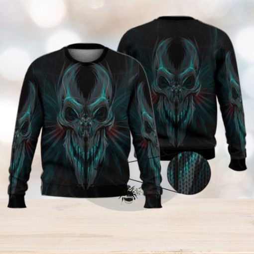 Cool Skull Black 3D Full Print Ugly Sweater Christmas Gift Sweater