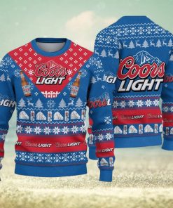 Coors Light Beer Ugly Christmas Sweater Blue Coors Banquet t