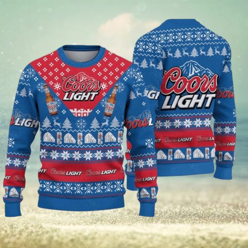 Coors Light Beer Ugly Christmas Sweater Blue Coors Banquet t