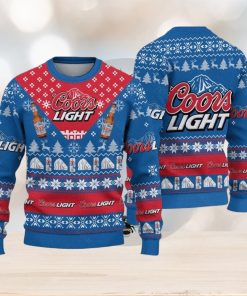 Coors Light Beer Ugly Christmas Sweater Blue Coors Banquet t