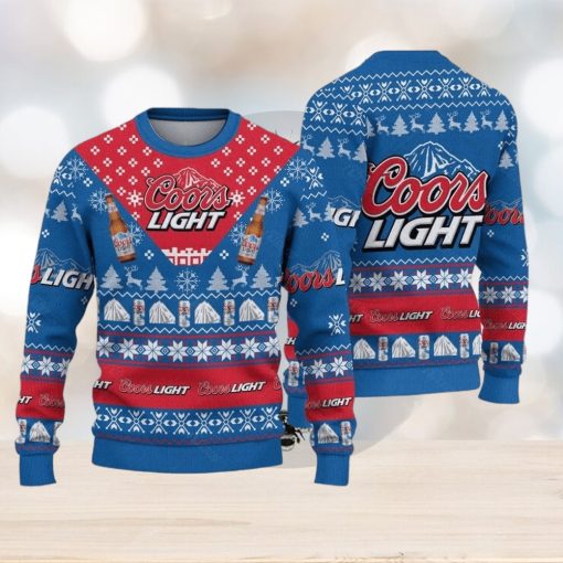 Coors Light Beer Ugly Christmas Sweater Blue Coors Banquet t