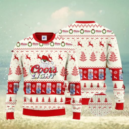 Coors Light Santa Hat Christmas Ugly Christmas Sweater 3D Gift For Men And Women