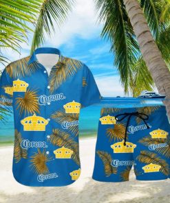 Corona Extra Beer Palm Leaves Tropical Hawaiian Shirt