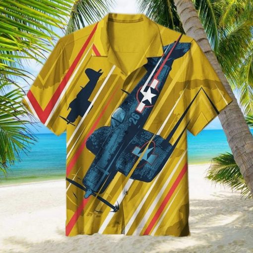 Corsair Airplane America Unisex Hawaiian Shirt aud  RZNS