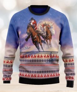 Cowboy Santa Claus December Wear Ugly Christmas Sweater Thankgiving Gift Men Women