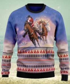 Cowboy Santa Claus December Wear Ugly Christmas Sweater Thankgiving Gift Men Women