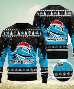 Cronulla Sutherland Sharks All Over Print Christmas Knitting Ugly Sweater