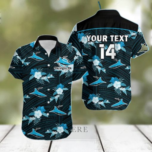 Cronulla Sutherland Sharks Personalized NRL 2023 Tropical Hawaiian Best Gift For Men And Women Fans hawaiian shirt