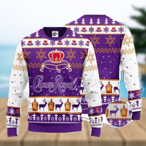 Crown Royal All Over Print Christmas Knitting Ugly Sweater