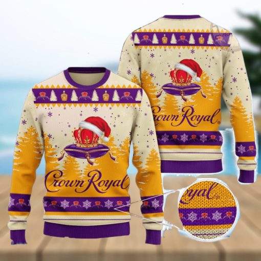 Crown Royal Santa Hat All Over Print Christmas Knitting Ugly Sweater