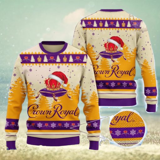 Crown Royal Santa Hat All Over Print Christmas Knitting Ugly Sweater