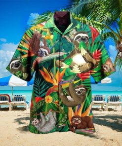 Custom 3D Sloth Happiness All Day Limited Edition Summer Beach Hawaiian Shirt