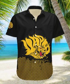 Custom Number And Name ArkansasPine Bluff Golden Lions Hawaiian Shirt Basketball Net Grunge Pattern NCAA Gift For Fans hawaiian shirt