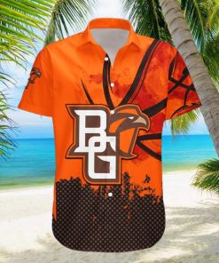 Custom Number And Name Bowling Green Falcons Hawaiian Shirt Basketball Net Grunge Pattern NCAA Gift For Fans hawaiian shirt