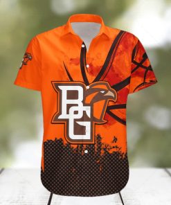 Custom Number And Name Bowling Green Falcons Hawaiian Shirt Basketball Net Grunge Pattern NCAA Gift For Fans hawaiian shirt