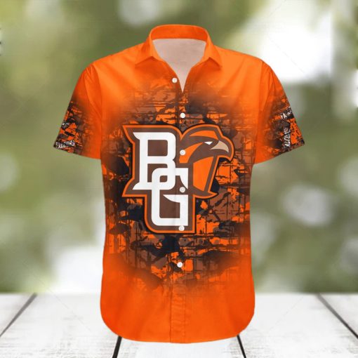 Custom Number And Name Bowling Green Falcons Hawaiian Shirt Camouflage Vintage NCAA Gift For Fans hawaiian shirt