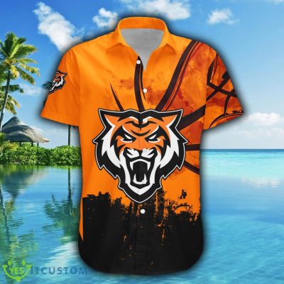 Custom Number And Name Idaho State Bengals Hawaiian Shirt Basketball Net Grunge Pattern NCAA hawaiian shirt