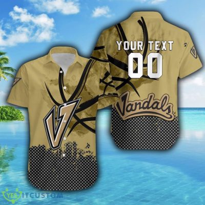 Custom Number And Name Idaho Vandals Hawaiian Shirt Basketball Net Grunge Pattern NCAA Gift For Fans hawaiian shirt