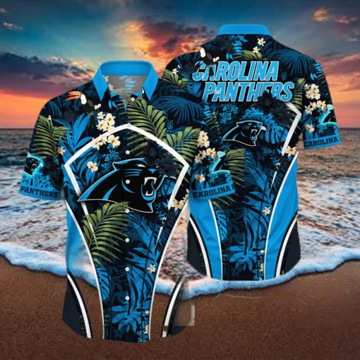 Customized Carolina Panthers NFL Flower Summer Tropical Hawaiian Shirt