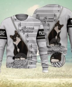 Cute Cat The Sound Of Silence 3D Full Print Ugly Sweater Christmas Gift Sweater