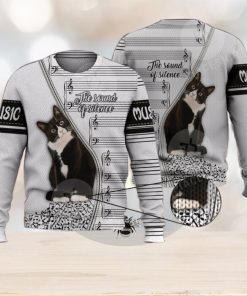 Cute Cat The Sound Of Silence 3D Full Print Ugly Sweater Christmas Gift Sweater