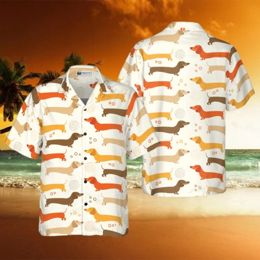 Cute Dachshund Pattern Hawaiian Shirt