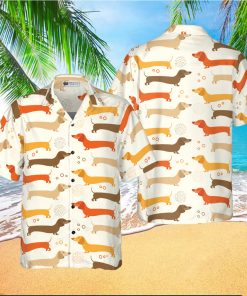 Cute Dachshund Pattern Hawaiian Shirt