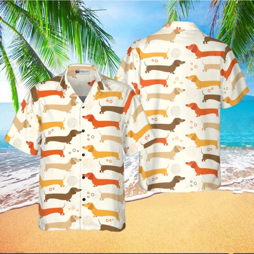 Cute Dachshund Pattern Hawaiian Shirt