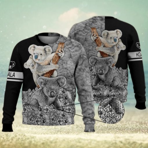 Cute Koala Flower Funny 3D Full Print Ugly Sweater Christmas Gift Sweater