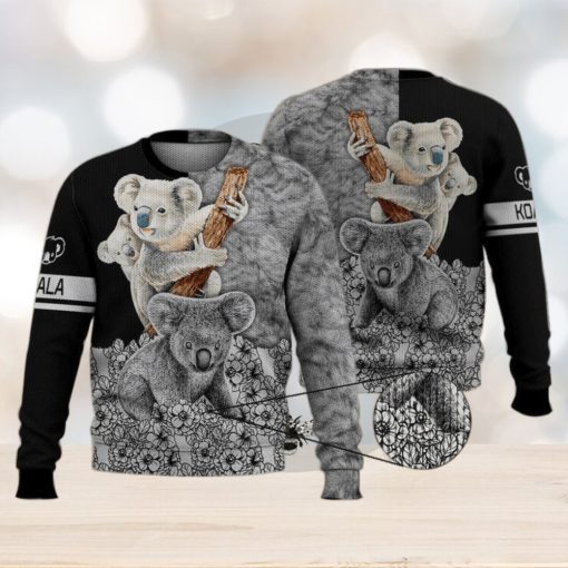 Cute Koala Flower Funny 3D Full Print Ugly Sweater Christmas Gift Sweater