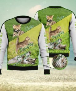 Cute Naughty And Need A Good Owner Full Print For Cat Lovers 3D Ugly Sweater Christmas Gift Sweater