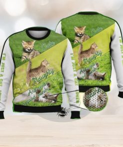 Cute Naughty And Need A Good Owner Full Print For Cat Lovers 3D Ugly Sweater Christmas Gift Sweater